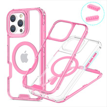 南美爆款三合一磁吸手机壳适用IP16pro 16 pro max二代缤纷彩色PC