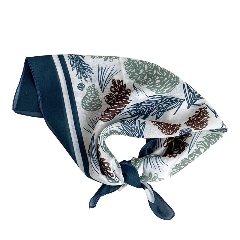 Pañuelo cuadrado pequeño, bufanda de seda, pañuelo floral de moda de verano para mujer, cinturón para el cabello de estilo pastoral, bufanda pequeña de alta calidad, accesorios para el cabello multifuncionales