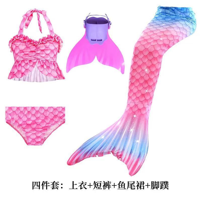 Niños sirena de cola set femenino de verano bebé trajes de baño niña pequeña falda de princesa 2023 nuevo