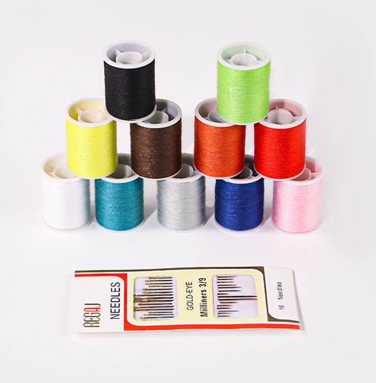 11색실 + 판지바늘