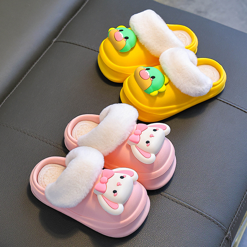 Zapatillas de algodón para niños invierno niñas lindas cálidas con cubierta de algodón impermeable para niños pequeños y medianos zapatillas de algodón