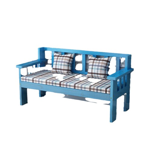 Solid wood sofa living room small apartment modern simple bench home small sofa double three person rental room economical