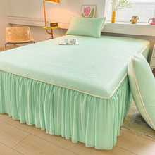 爆款冰豆豆凉席床裙舒适柔软亲肤高级面料纯色家用清新柔软睡眠