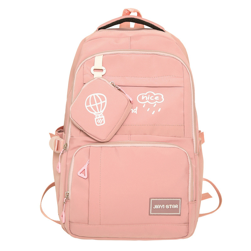 Nuevo estilo de moda color de contraste mochila escolar para estudiantes de secundaria y preparatoria, mochila de ocio de gran capacidad de dibujos animados de oso japonés, mochila de viaje