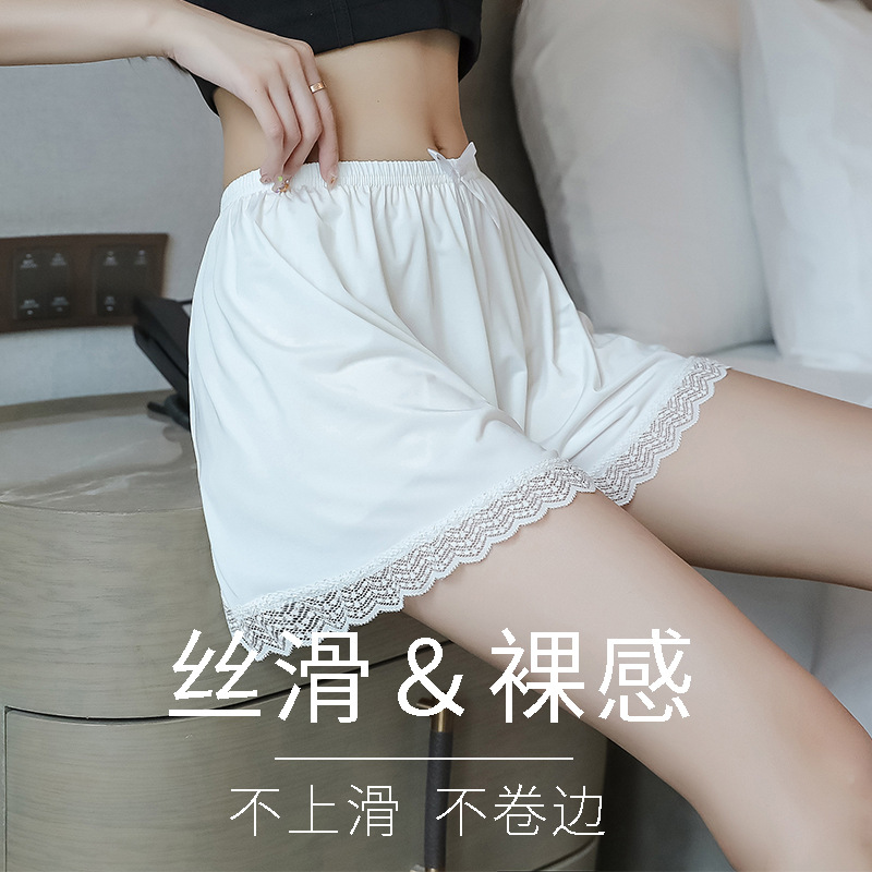 Ice Silk Safety Pants for Women Can Be Worn Inside and Outside, Summer Thin Lace Three-Point Safety Pants, Anti-Exposure, Loose Leggings Wholesale