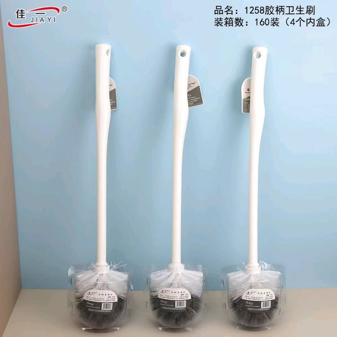 Jiayi 1258 Round Head Toilet Brush Bathroom Household Long Handle Cleaning Brush Toilet Brush Toilet Cleaning Brush Wholesale