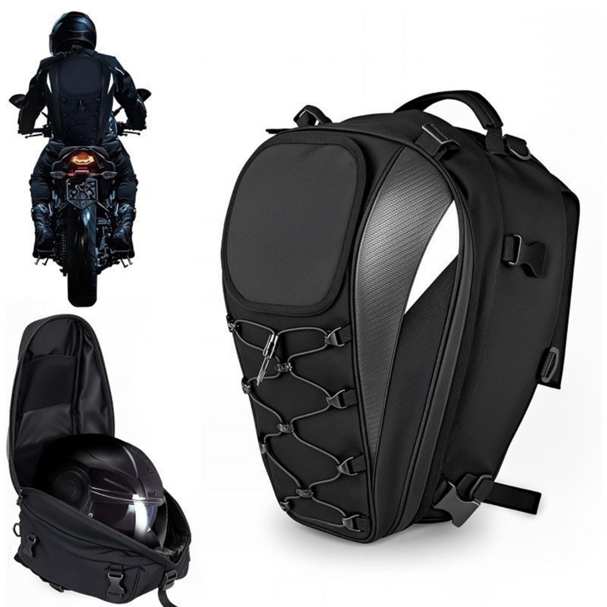 In-Stock Motorcycle Helmet Bag, Rear Tail Bag, Rear Seat Bag, Backpack, Large Capacity Rider Bag, Motorcycle Gear