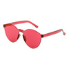 The new frameless conjoined fruit jelly transparent sunglasses European and American candy color sunglasses integrated color cross -border