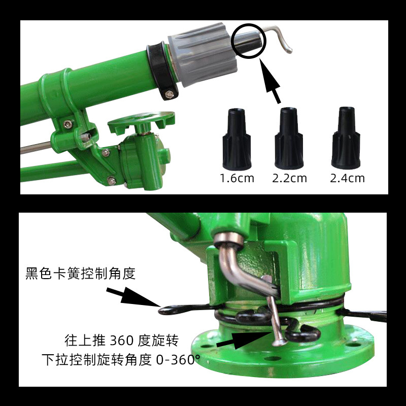 Gran alcance de la pistola de pulverización de turbina de 30 metros para ingeniería de tierras agrícolas de tierras baldías para enfriamiento de la pistola de pulverización de metal de riego sin impuestos