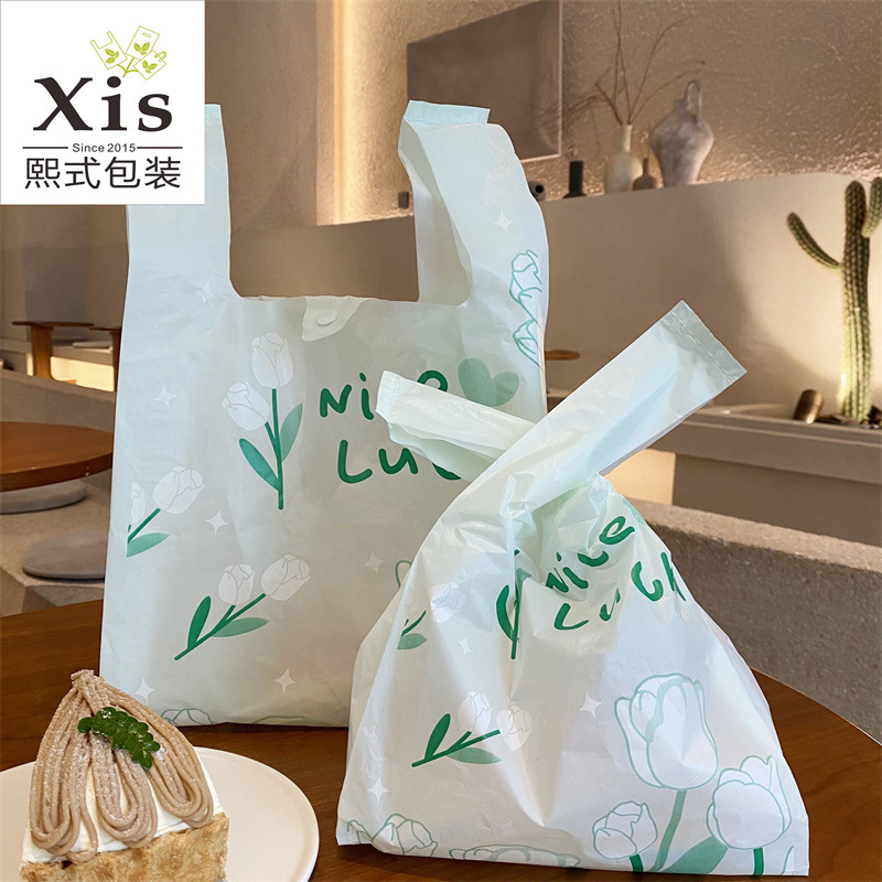 Bolso para llevar bolsa de compras de supermercado engrosada bolsa de plástico bolsa de embalaje de frutas Bolsa De postre para hornear bolsa conveniente