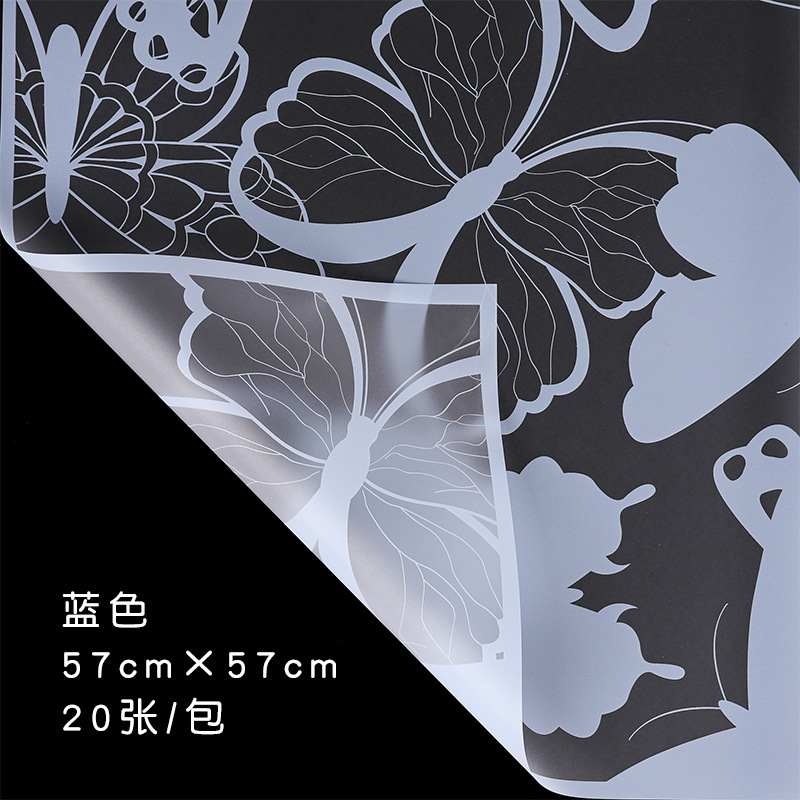 Qixi mariposa niebla papel de embalaje de flores plástico OPP película ramo de flores papel de embalaje de flores hecha a mano DIY materiales de florista