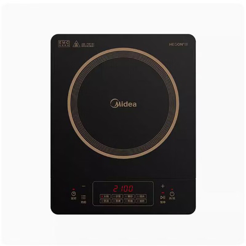 美的C21-RT21E01电磁炉2100W微晶面板4D防水设计变频风机8档火力|undefined