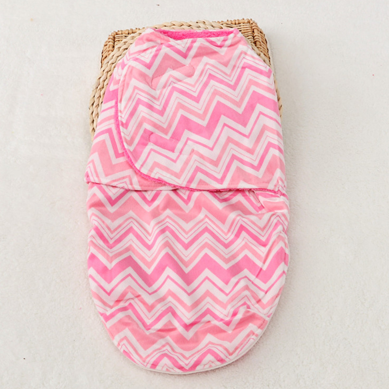 Newborn Cartoon Double-Layer Swaddling Bag Custom-Made Export Custom-Made Swaddling Sleeping Bag Flannel 0-3 Months E-Commerce