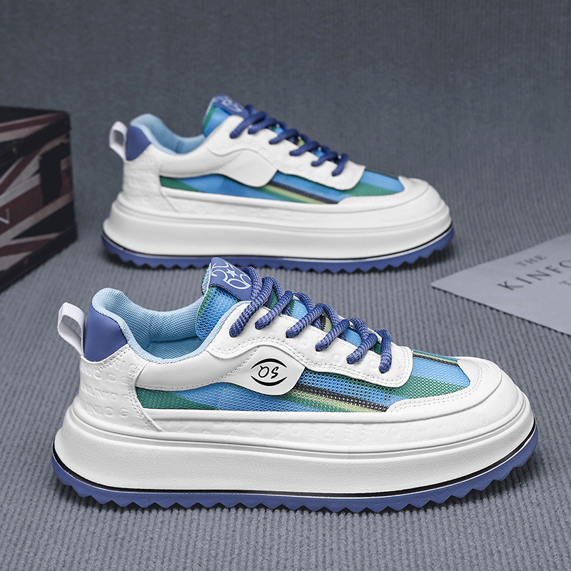 Designer 2025 Ethnic Style Rainbow National Trend Sports Sneakers Low-Top Student Outdoor Harajuku Style Catwalk Shoes for Men