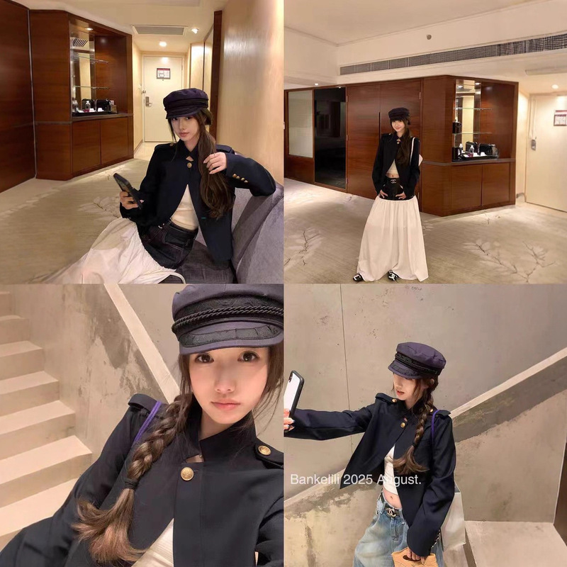 板栗可可Bankelili8.25/20点'睿智老钱'半开襟老钱短款立领外套女|undefined