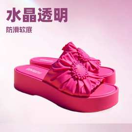 厂家直销高颜值拖鞋女士学生夏新款一字拖外穿厚底防滑耐磨沙滩拖