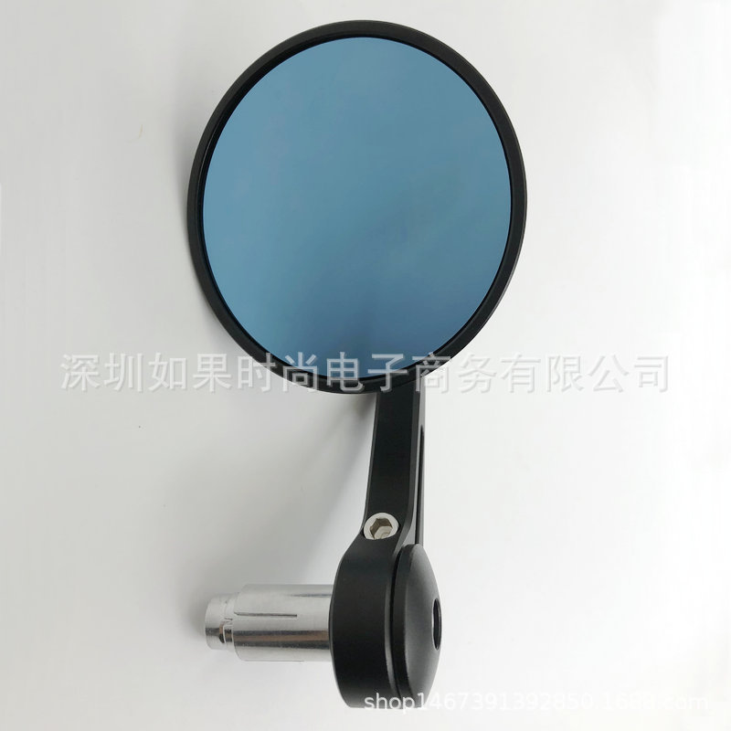 Factory Direct Sales Motorcycle Cnc Curved Rod Rearview Mirror All-Aluminum Cherry Round Motorcycle Reflector Retro Rearview Mirror