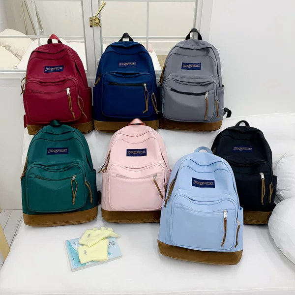 Cross-Border Large-Capacity Backpack for Female Students, Male Middle and High School Students, Simple and Versatile Casual Travel Backpack