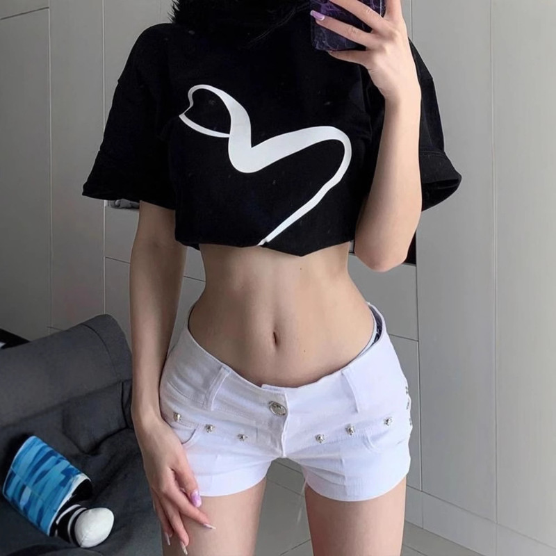 American Style Hot Girl Low Waist Women's Denim Shorts 2025 Summer Rivet White Hip Super Shorts Y2K Hip Hot Pants American Style Hot Girl Low Waist Women's Denim Shorts 2025 Summer Rivet White Hip Super Shorts Y2K Hip Hot Pants