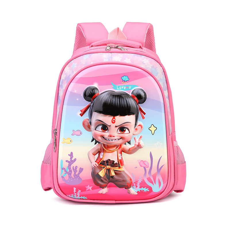 新しいアニメ Q バージョンかわいい Nezha 学生子供のバックパック 1-6 グレード軽量脊椎保護漫画アニメスクールバッグ|undefined