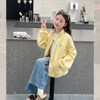 女童立领运动外套儿童洋气宽松开衫大童休闲上衣2026春秋装新款