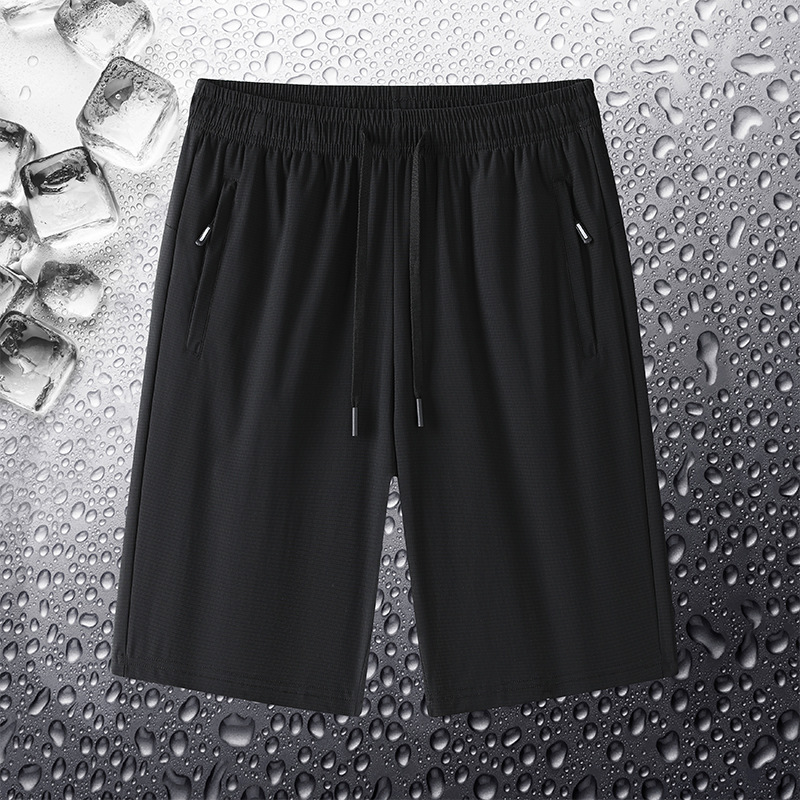 Extra Large Size Ice Silk Shorts Men's Summer Elastic Loose Casual Five-Point Pants Plus Fat Plus Size Quick-Drying Sports Pants