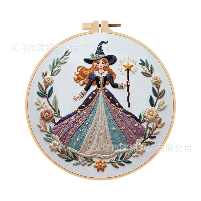 Nuevo producto bruja bordado DIY material hecho a mano kit de paquetes de bordado KIT Inglés transfronterizo