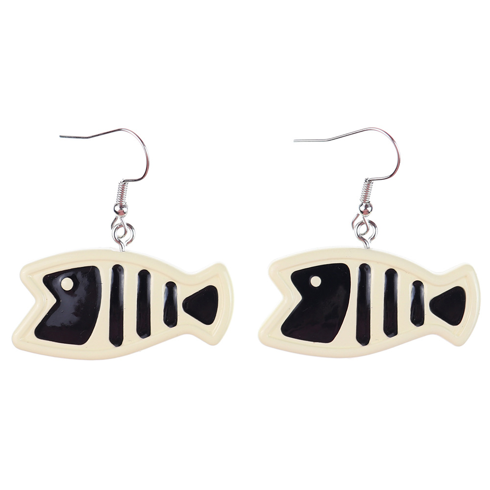 1 Paire Style De Bande Dessinée Mignon Chat Poisson Plastique Boucles D'oreilles display picture 13