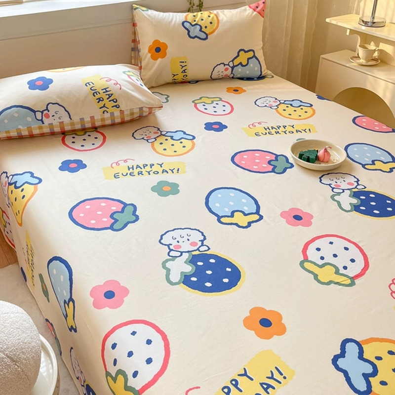 Sombrilla de cama de algodón pieza individual 100 ins de algodón puro estilo princesa verano individual dormitorio de estudiantes doble niños sábana kang individual