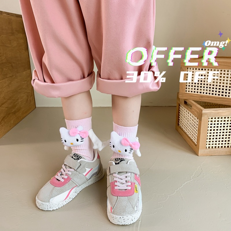 Calcetines tridimensionales para niños otoño e invierno calcetines de media pantorrilla para bebés masculinos y femeninos color sólido lindo tridimensional divertido estudiante calcetines deportivos