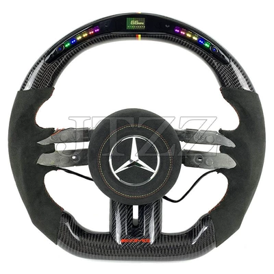 Suitable for Mercedes-Benz AMG CLA CLK CLC CLB C300 C- class dragonfly disc modified carbon fiber steering wheel (Steering wheel) - style-1