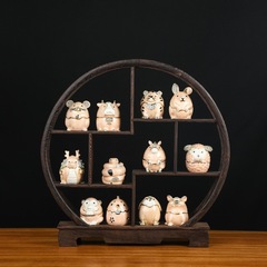 粉色萌趣十二生肖老虎合金首飾盒動物珠寶盒琺瑯工藝創意擺件批發