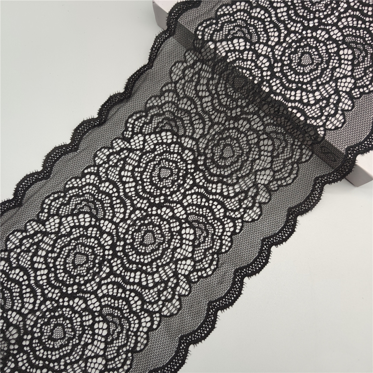 20cm蕾丝弹力大边花边 裙摆童装婚纱装饰衣角服装辅料花边蕾丝边