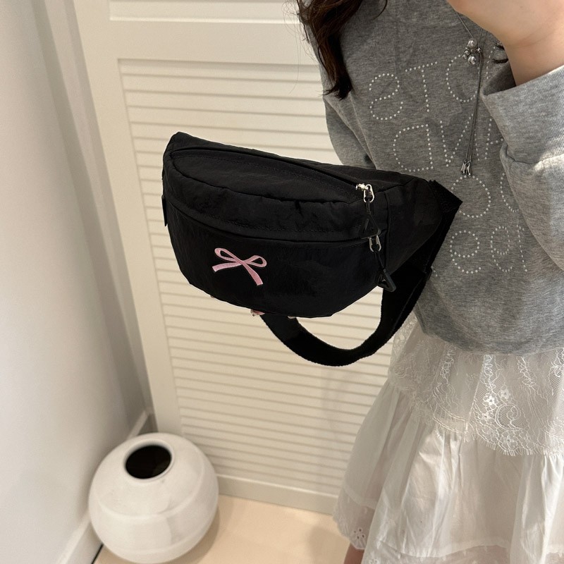 Bolso de pecho 2025ins Bolso de hombro de ocio deportivo de moda Bolso de teléfono móvil Bolso de mensajero de nailon ligero de moda para estudiantes Mujeres