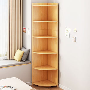 Corner Cabinet Floor-Standing Storage Rack Living Room Corner Storage Rack Triangle Bookshelf Bedroom Space-Saving Multi-Layer Wall Corner Cabinet