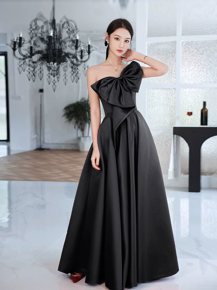 Black spring evening dress, skirt, 2022