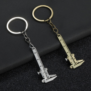Factory in stock Mini Vernier Caliper Small Keychain Pendant Measuring Portable Tool Zinc Alloy Pendant Cross Border
