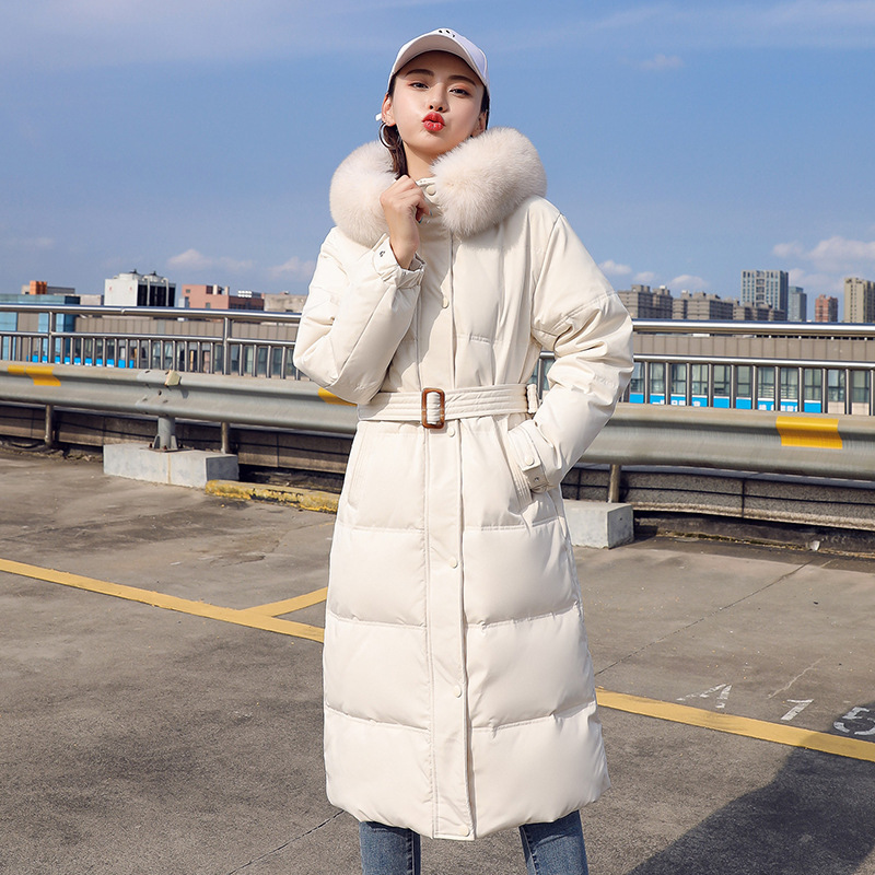 Parker 2026 Winter New Style Young Fur Slim Long Cotton Coat down Cotton Jacket Fur Integrated Coat for Women
