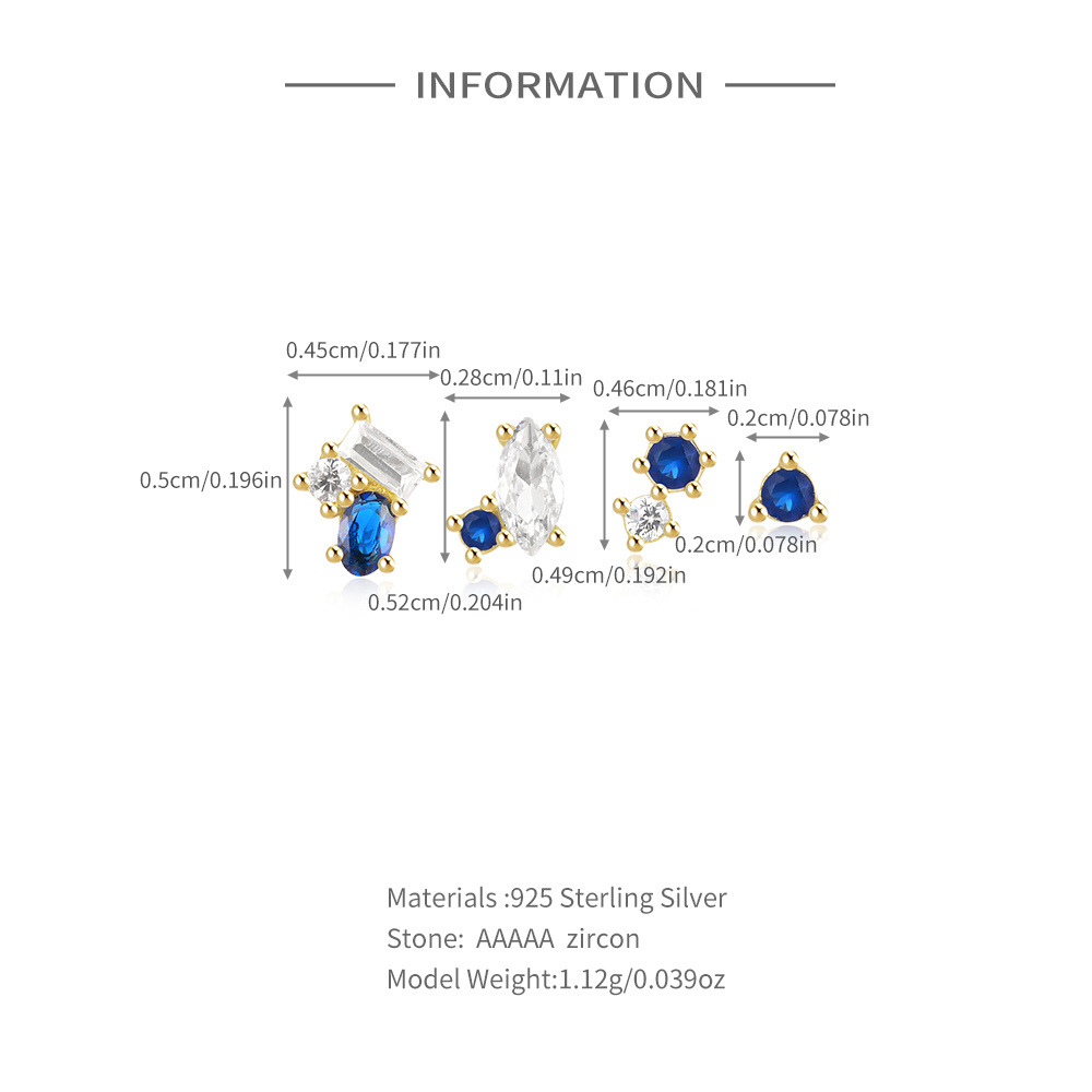 1g Weight 925 Sterling Silver Ear Needle Material Ear Studs Classification 4 Pieces Set Quantity Daily, Date Occasion 925 Sterling Silver Material Geometric Pattern Women's Gender Plating Design Simple Style, Classic Style Style 4 Pieces Set 925 Sterling Silver Geometric Ear Studs 无