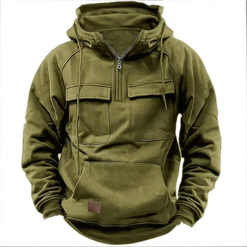 Cross-Border Hoodies Sweatshirts Men's Tactical Sweatshirt Quarter Zip Workwear Pullover Cross-Border Hoodies Sweatshirts Men's Tactical Sweatshirt Quarter Zip Workwear Pullover