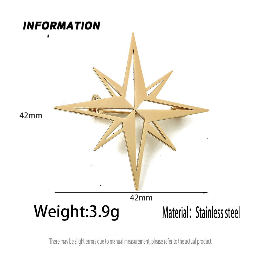 Spilla stella a otto punte elegante per donna design minimal_voghion.com