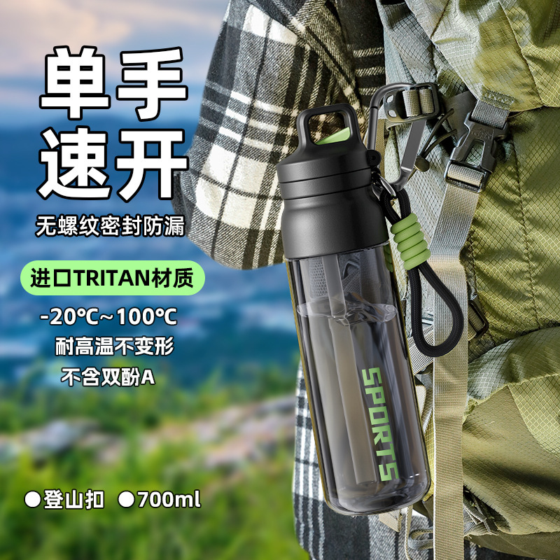 Tritan高颜値ワンキー速開蓋コップはすぐに屋外でコップを運転して携帯登山車に乗って大容量になる|undefined