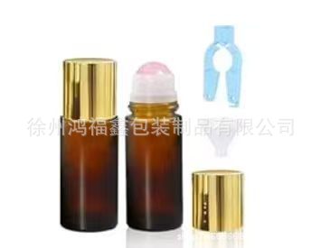 Frasco Roll-On de Vidrio Ámbar 30 ml / 50 ml con Esfera de Cristal