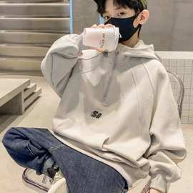 男童连帽卫衣春秋款2023新款儿童炸街秋装上衣中大童装秋季男孩潮