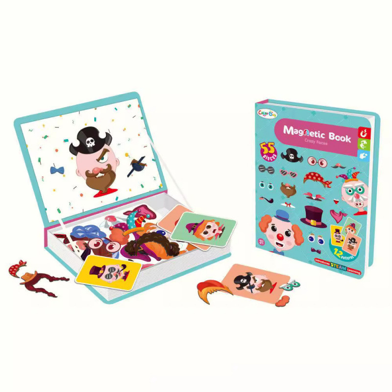 Cross-border Export Dress-up Character Recognition Magnetic Spelling Book Parent-child Interactive Game Book Children's Educational Enlightenment Early Education Toys