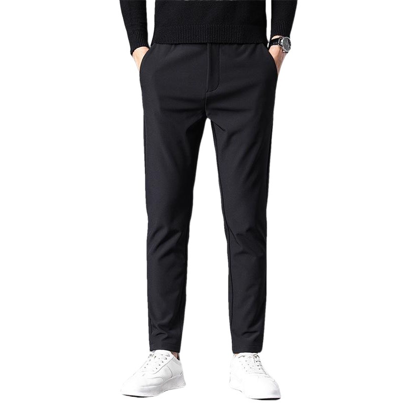 Pantalones casuales de primavera, nuevos pantalones de negocios para hombres, pantalones delgados de pierna recta para hombres, pantalones de cintura elástica, pantalones de otoño para hombres
