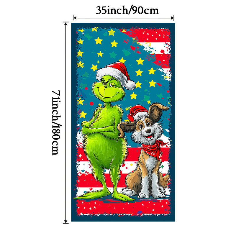 Lámparas de color de Navidad cubierta de tela decoración puerta de poliéster de alta densidad tela de fondo de Año Nuevo fiesta de puerta de entrada amueblado tapices