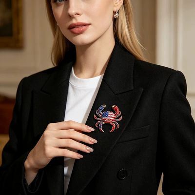 Eco-friendly crab brooch, 5: Yaxa sancaqları
