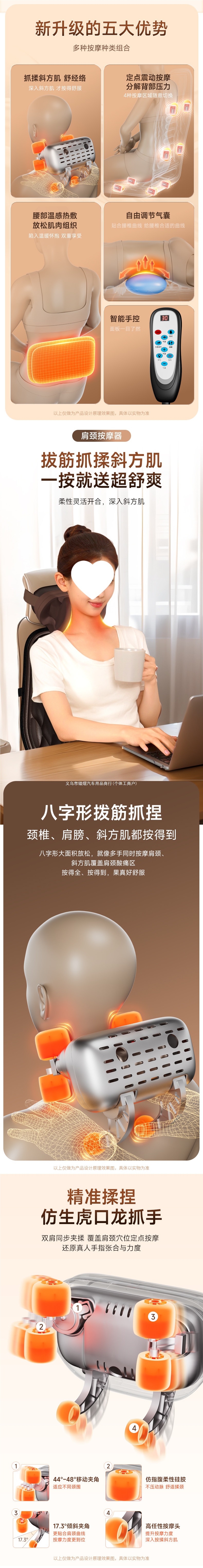 Enlong Car Neck Massager, Lumbar Back and Waist Car Massage Cushion, Seat Cushion and Pillow