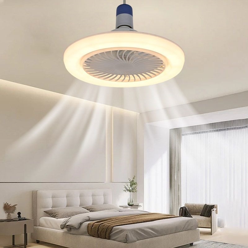 E27 Screw Fan Lamp Fan Chandelier Integrated Lamp Remote Control Kitchen Energy-Saving Room Led Home Bedroom Ceiling Lamp